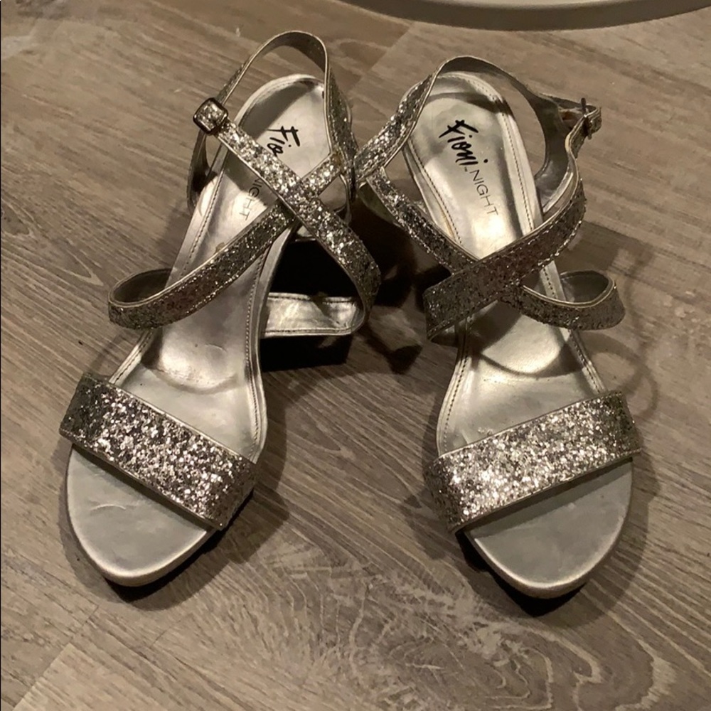 Silver sparkly heels
